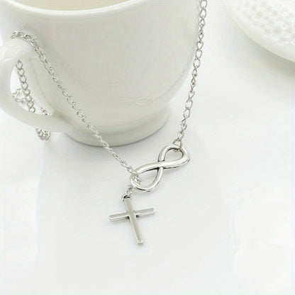 Collana con Ciondolo Croce Argento Vintage Regalo per la Festa della Mamma