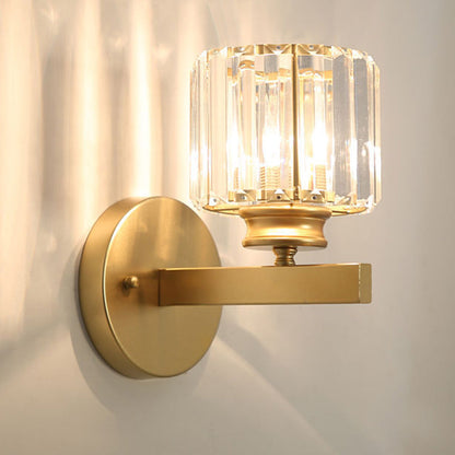 Lampada da parete in cristallo | Applique moderna in vetro e ferro
