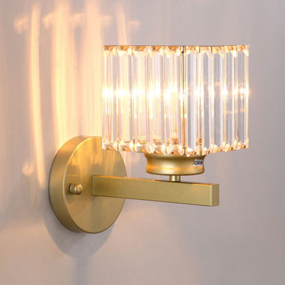 Lampada da parete in cristallo | Applique moderna in vetro e ferro
