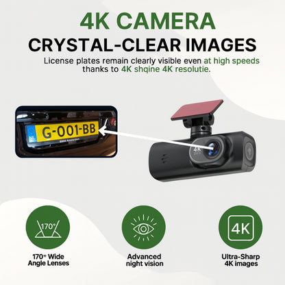 Dash Cam 4K Ultra HD WiFi Night Vision GPS Vehicle Recorder