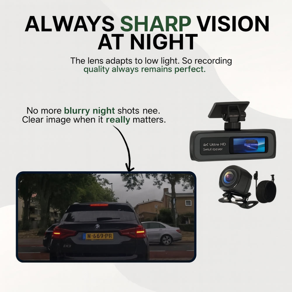 Dash Cam 4K Ultra HD WiFi Night Vision GPS Vehicle Recorder