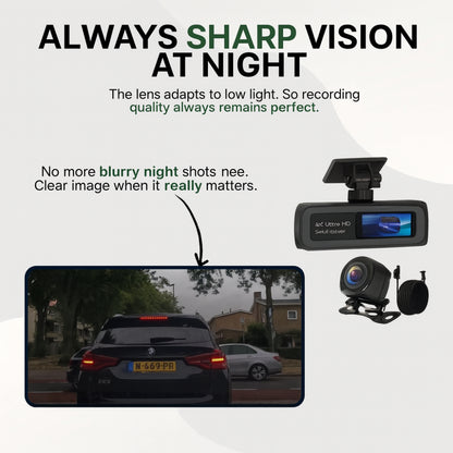 Dash Cam 4K Ultra HD WiFi Night Vision GPS Vehicle Recorder