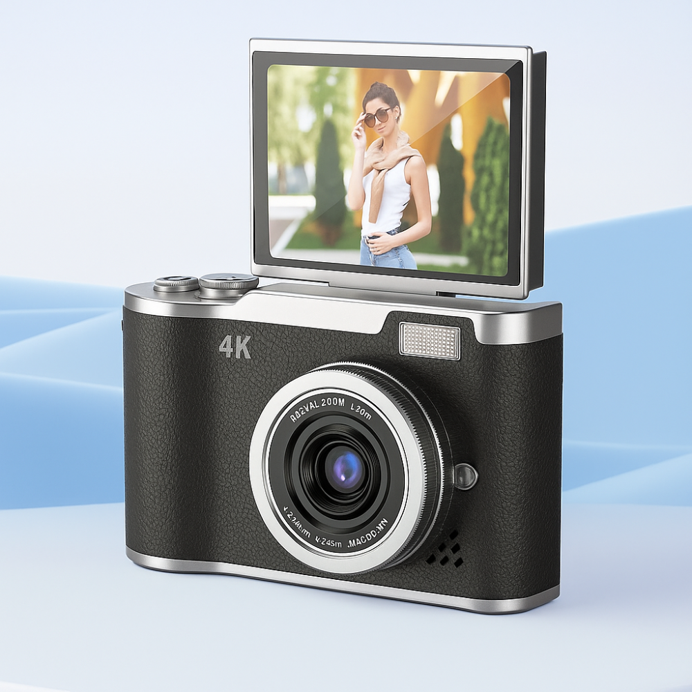 4K Digital Camera Compact Vlogging Recorder with Flip Screen 0