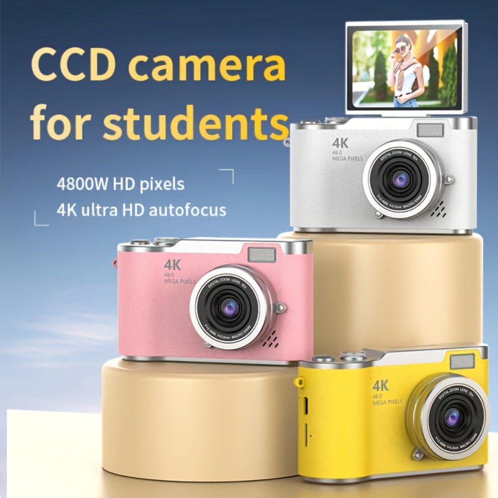 4K Digital Camera Compact Vlogging Recorder with Flip Screen 8