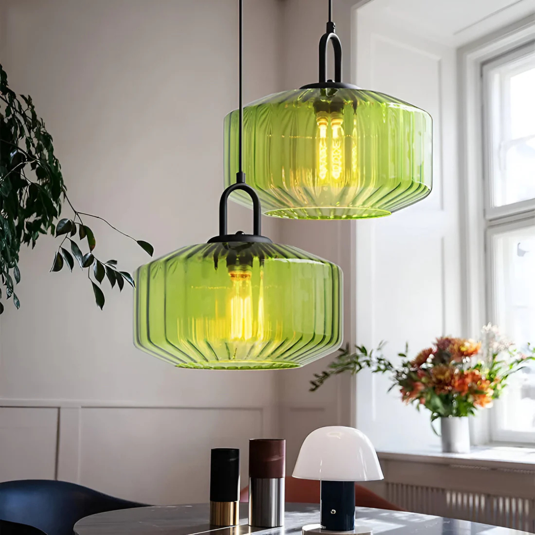Mireta glaspendel | Retrofarvet glasdesign