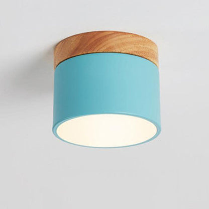 Skandinavisk Macaron LED loftlampe | Trædetalje indbygget montage