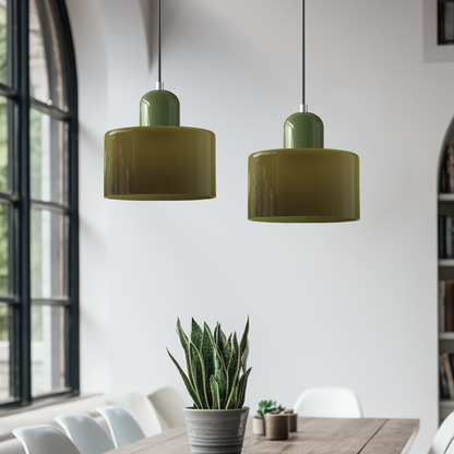 Bauhaus-Glas-Hängeleuchte | Buntes modernistisches Design