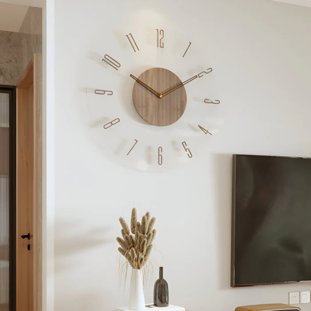 Nordic Wood Wall Clock | Silent Quartz Movement