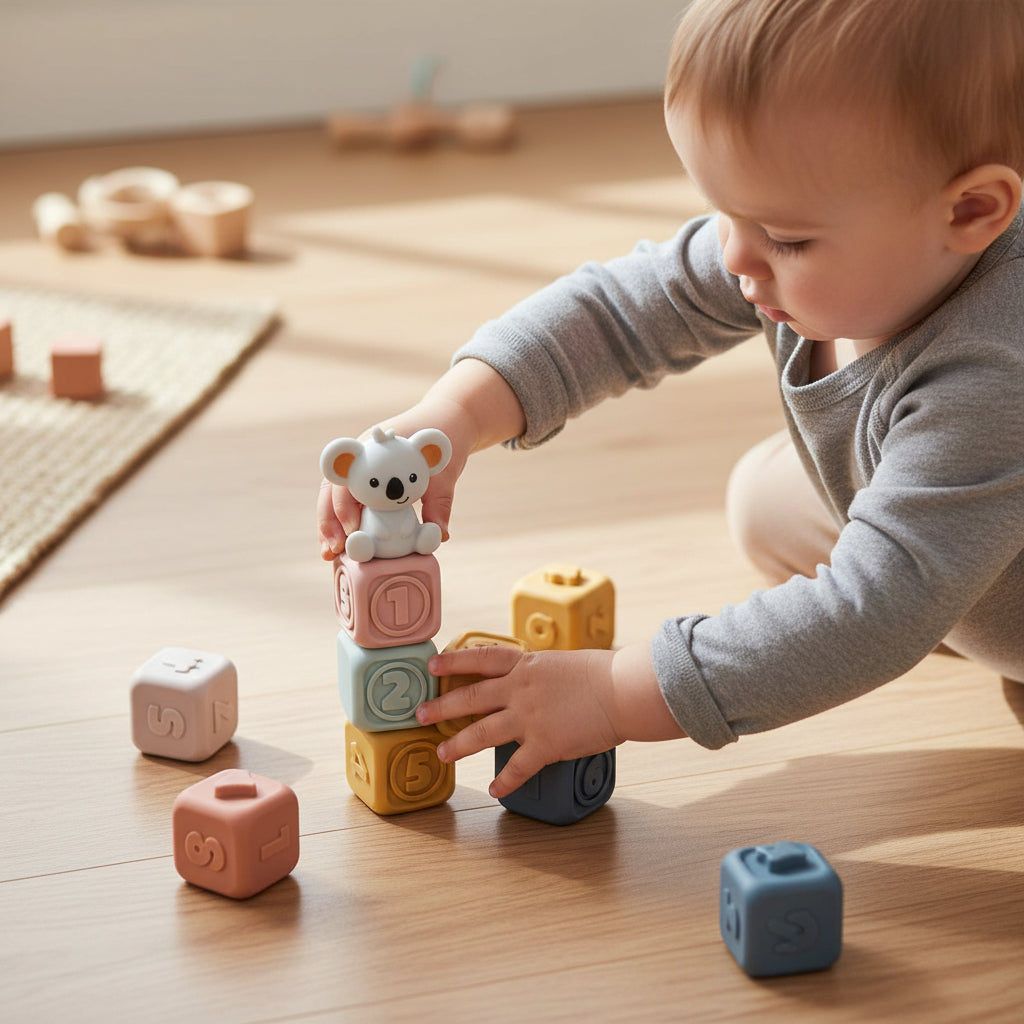 Børns Staplet Legetøj Sensory Teething Terninger Uddannelsesblokke