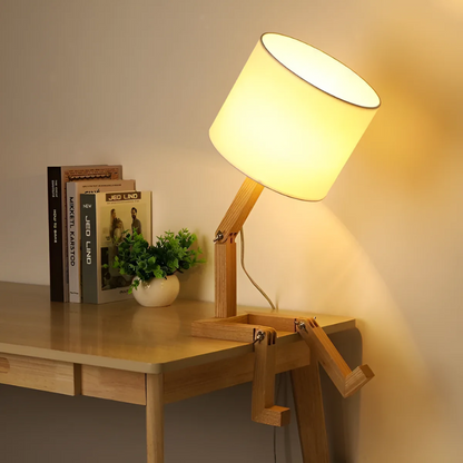 Candeeiro de Mesa Rilna | Luz de Design Flexível em Madeira