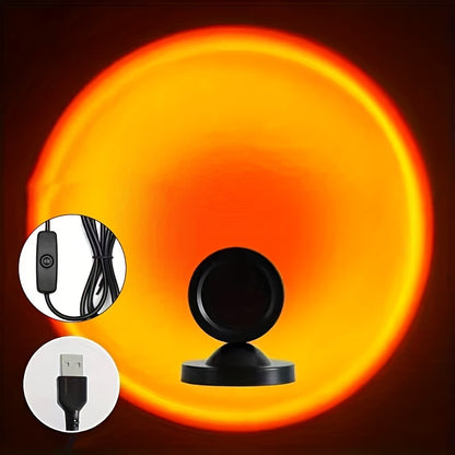 Lámpara de Proyección de Atardecer | Luz Ambiental con Alimentación USB