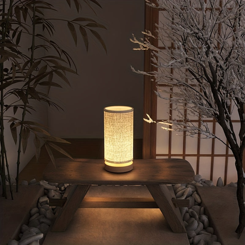 Lampada da tavolo moderna in legno | Luce da comodino alimentata via USB