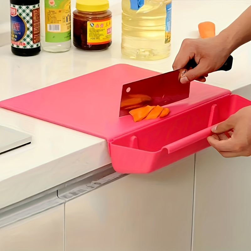 2-in-1 Chopping Board with Storage Box | Portable Kitchen Cutting Board & Food Holder