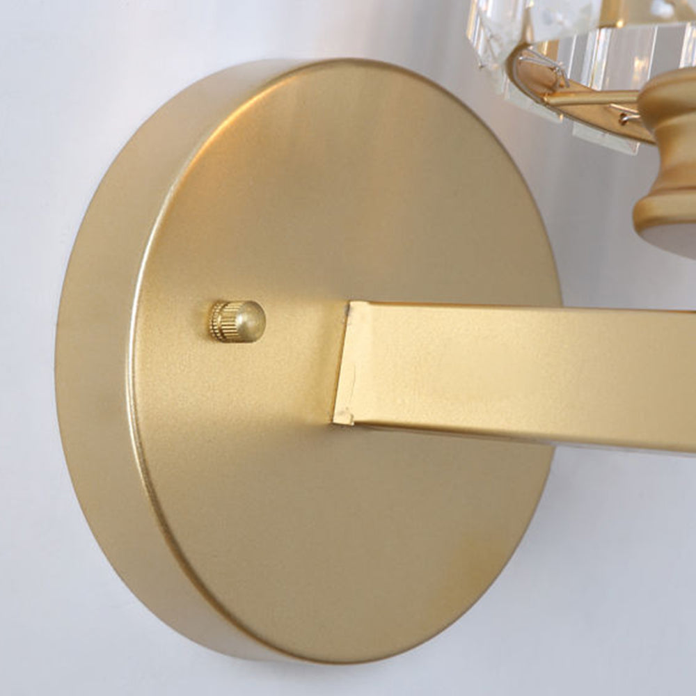 Lampada da parete in cristallo | Applique moderna in vetro e ferro