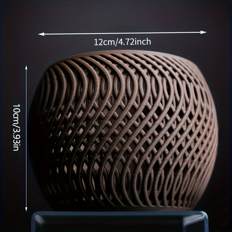 Mirage Orchid Planter | Modern Woven-Texture Decorative Pot with Air Circulation Tray