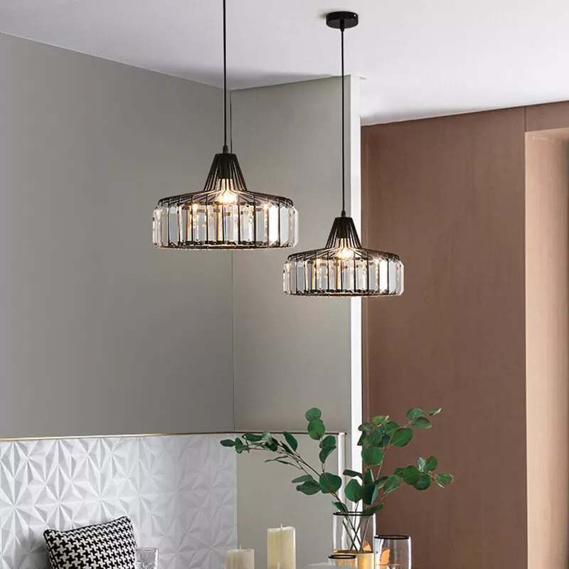 Moderne sort krystalpendel | Elegant hængelampe
