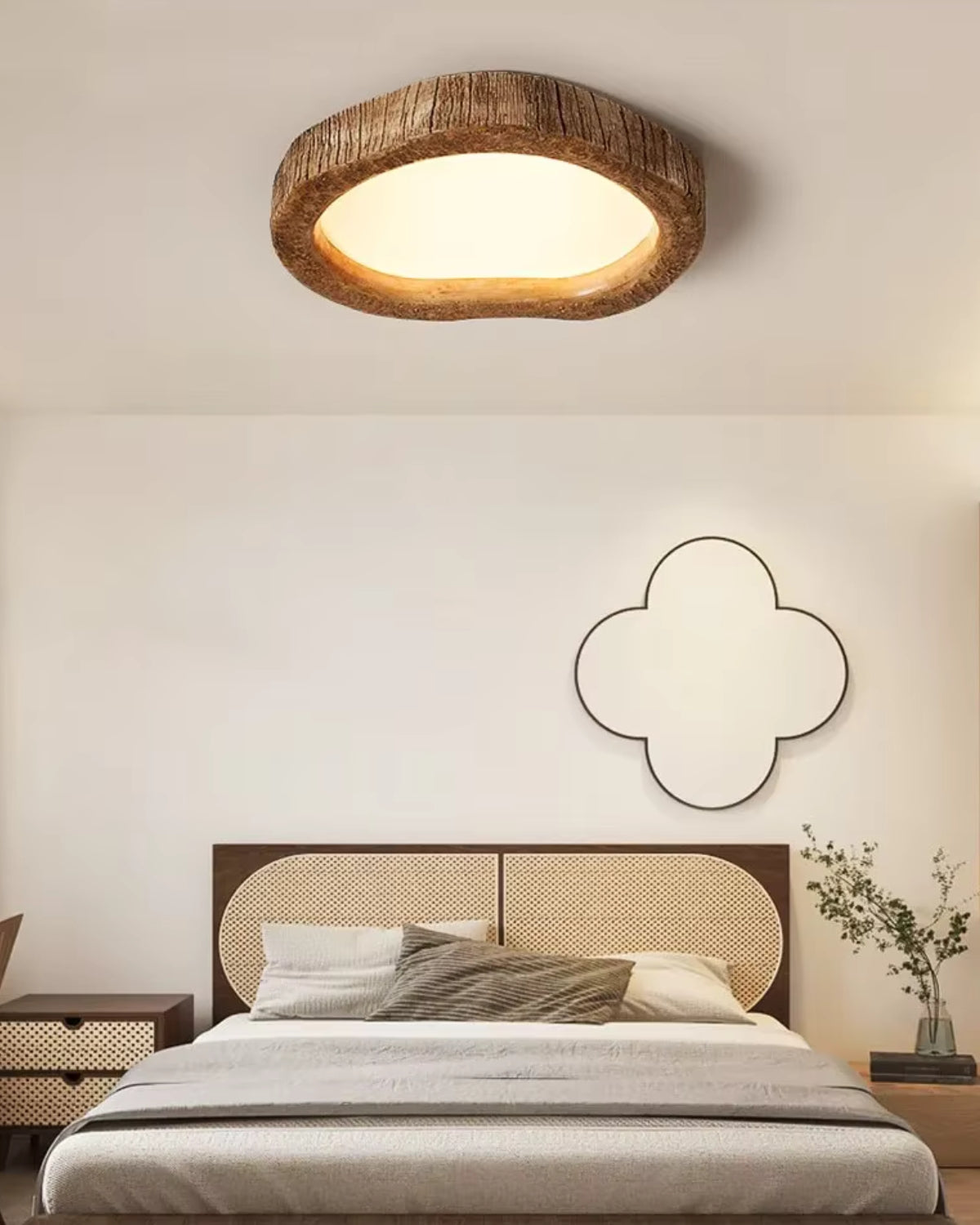 Le Halo Bois Deckenleuchte | Rustikale, holz-inspirierte LED-Lampe