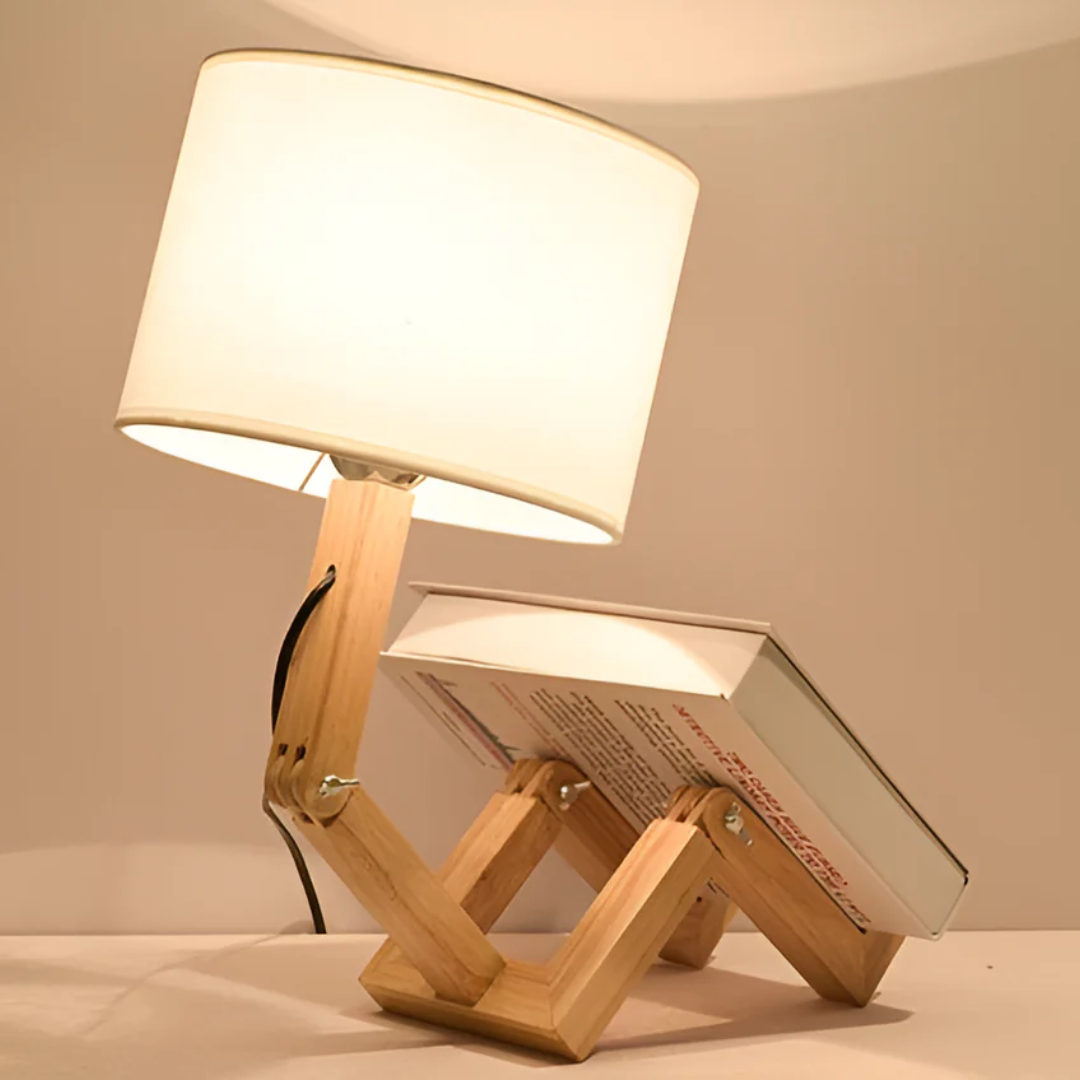 Candeeiro de Mesa Rilna | Luz de Design Flexível em Madeira