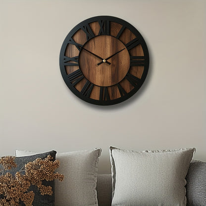 Vintage Wooden Wall Clock | Roman Numeral Design