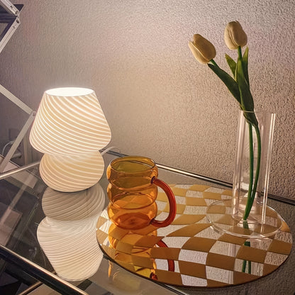 Lampă din sticlă în stil Murano | Lumină de masă cu USB dimabilă