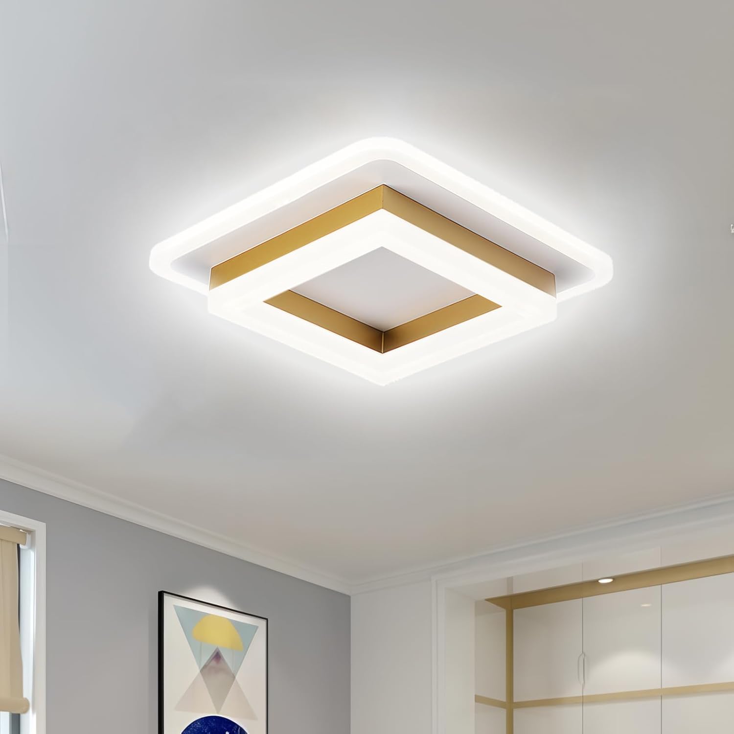 Square LED Ceiling Light | Modern Flush Mount Fixture