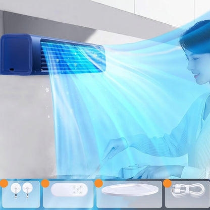 Aer condiționat portabil cu ventilator, telecomandă, răcitor montat pe perete