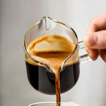 Conjunto de Chávenas de Espresso em Vidro com Copo Medidor de Bico Duplo 4oz Jarro para Café