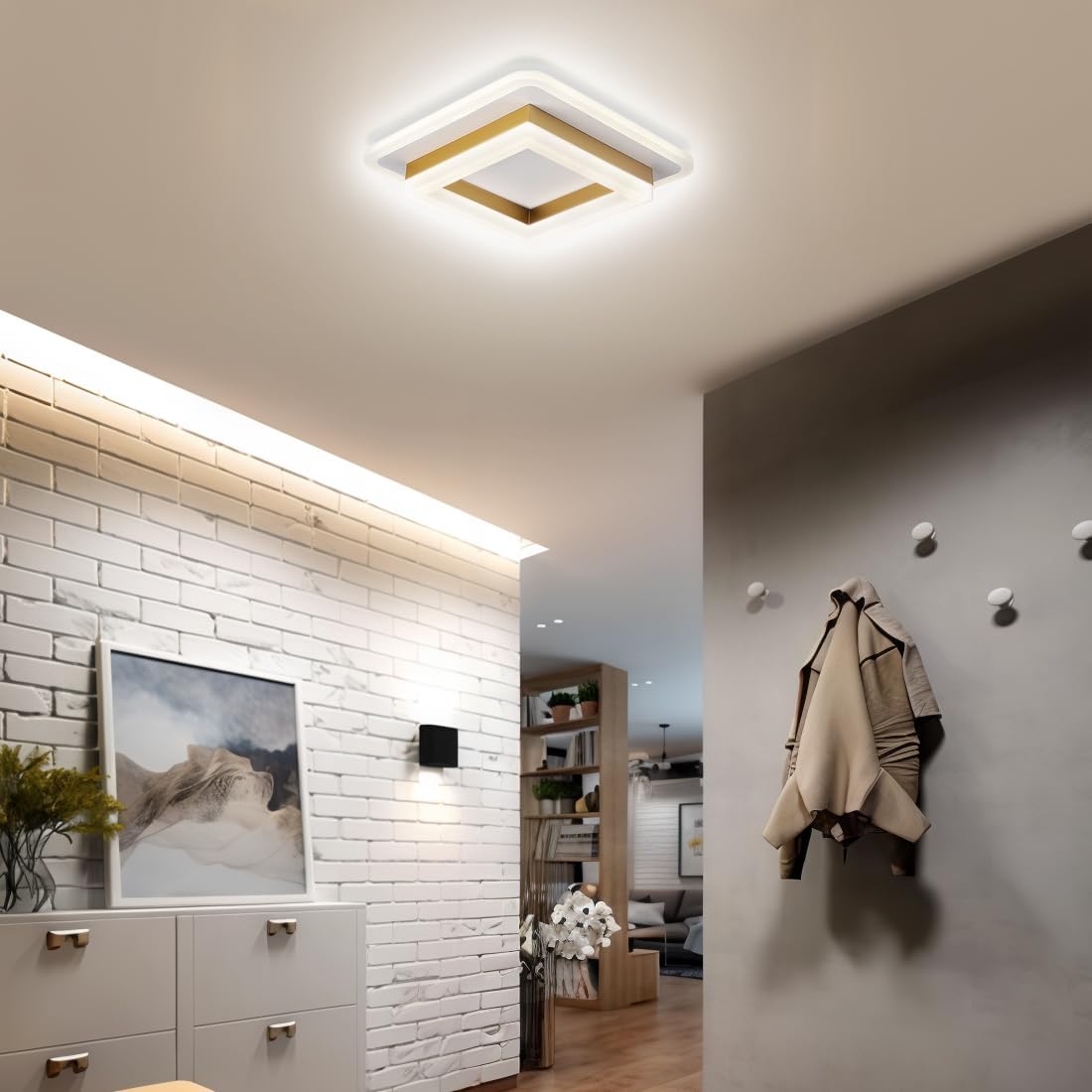 Square LED Ceiling Light | Modern Flush Mount Fixture