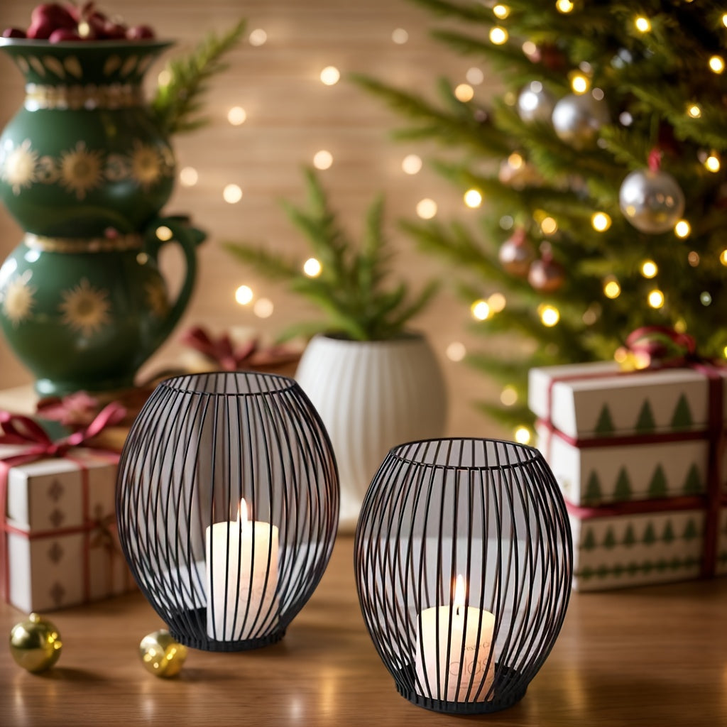 Metal Wire Candle Holder Set | Modern Decorative Tealight & Pillar Stand