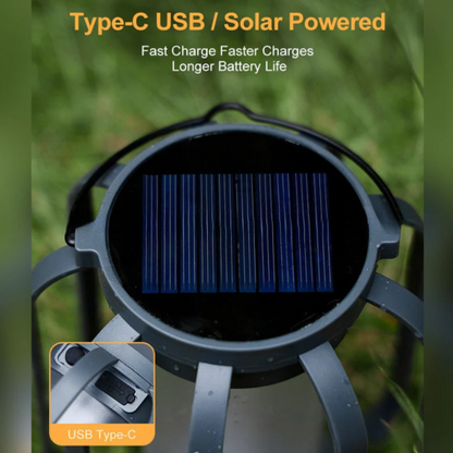 Lanterna Solare da Esterno con Effetto Fiamma, Luce da Appendere per Giardino