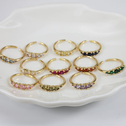Conjunto de Anéis Dourados para o Dia da Mãe, Empilháveis, com Strass, Estilo Boho