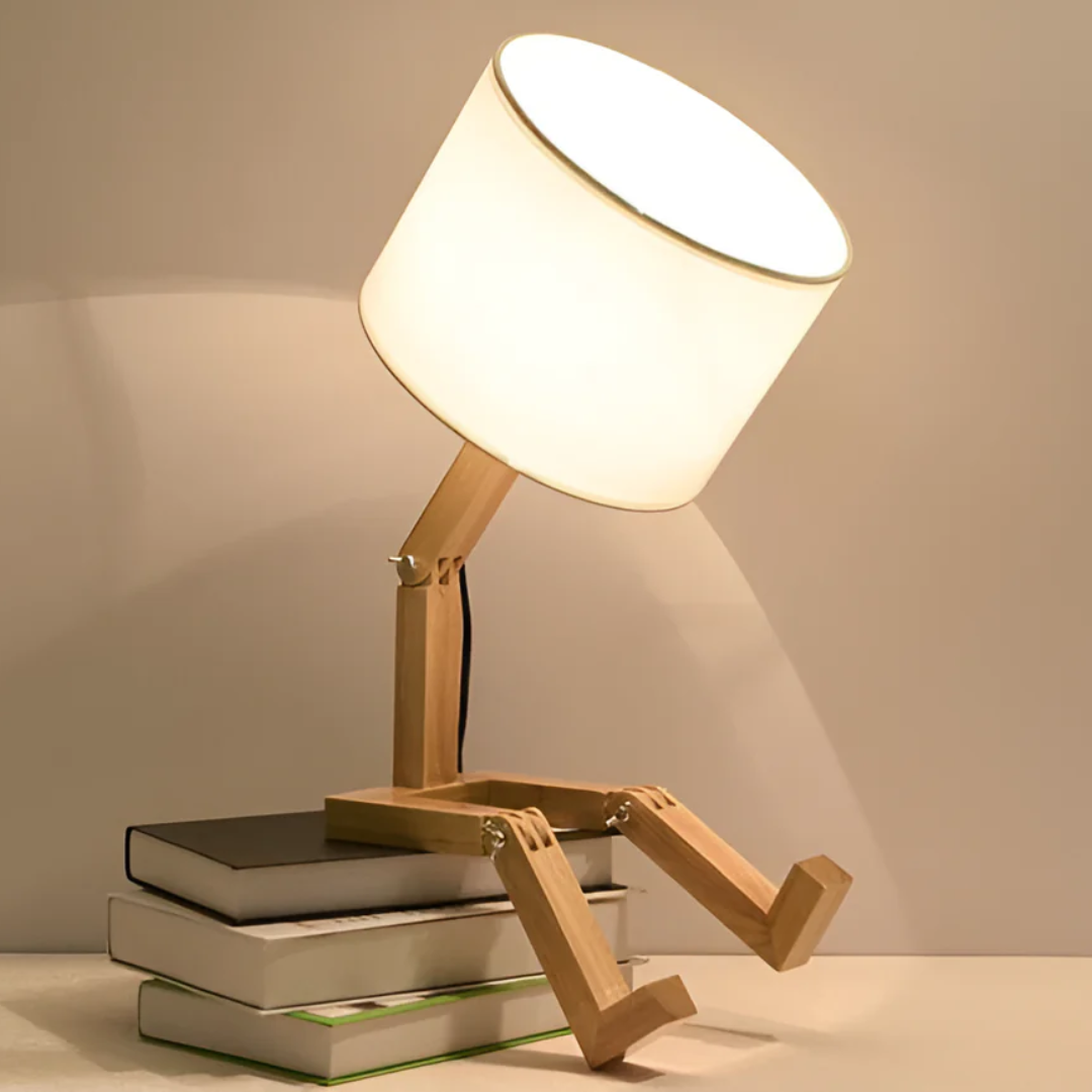 Candeeiro de Mesa Rilna | Luz de Design Flexível em Madeira