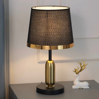 Lámpara de Mesa Vintage Negra y Dorada | Luz de Acento Retro Moderna