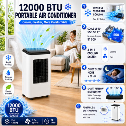 Tragbare Klimaanlage 12000 BTU Kühlung