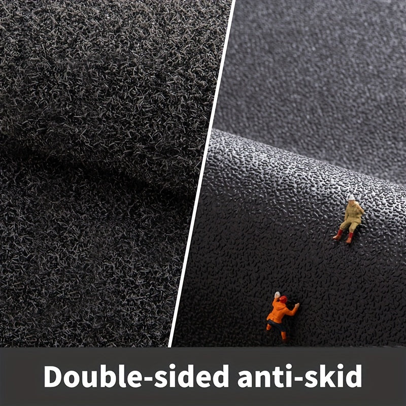 Non-Slip Door Mat | Black Hollow PVC Design with Rubber Backing