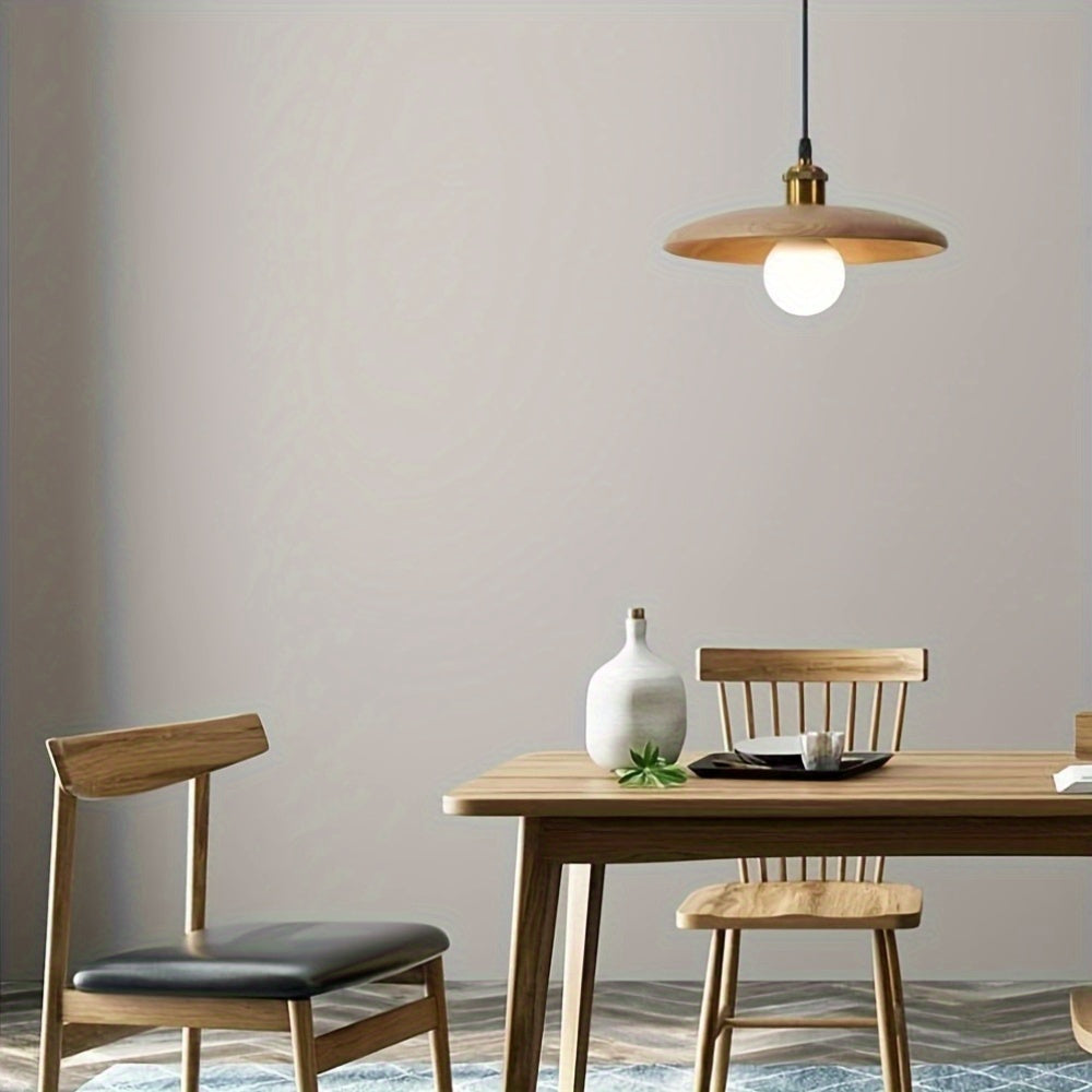 Moderne nordisk pendel i massivt træ | Skandinavisk loftslampe