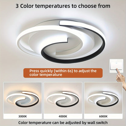 Luz de Teto LED Espiral Moderna | Luminária Redonda Minimalista de Embutir