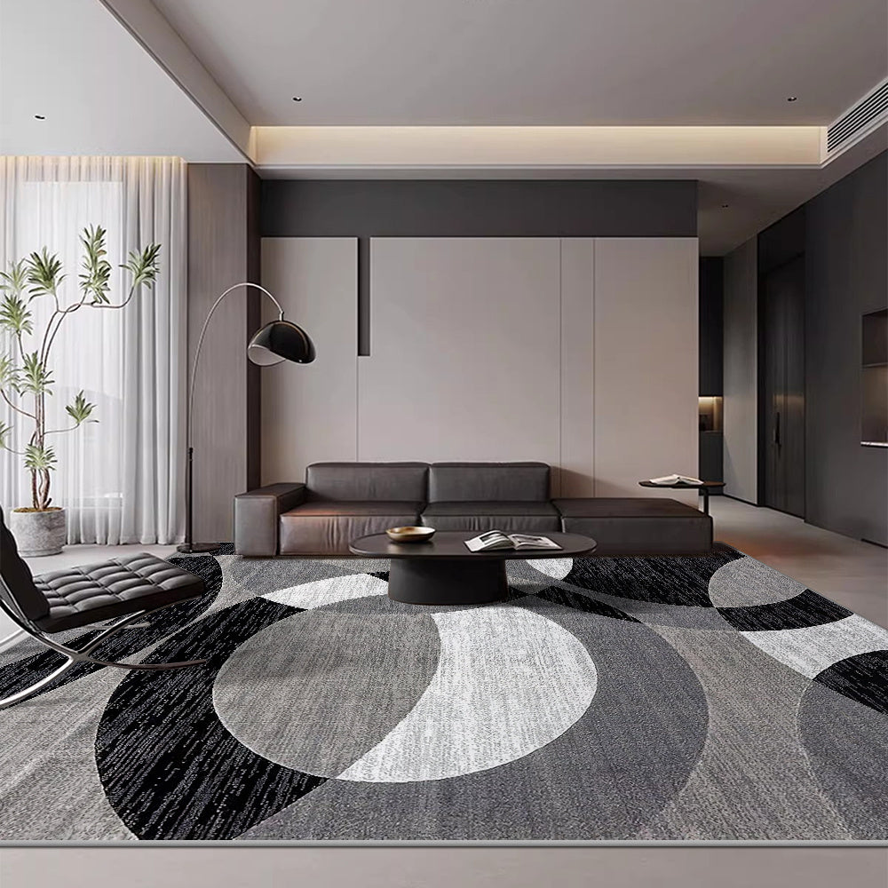Orbit-Weave Geometrischer Teppich | Weiche Samt-Anti-Rutsch-Bodenmatte