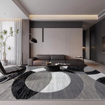 Orbit-Weave Geometrischer Teppich | Weiche Samt-Anti-Rutsch-Bodenmatte