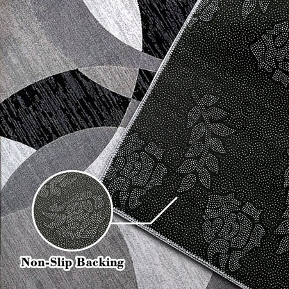 Orbit-Weave Geometrischer Teppich | Weiche Samt-Anti-Rutsch-Bodenmatte