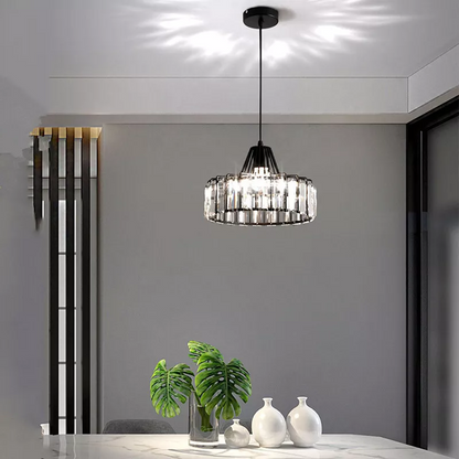 Moderne sort krystalpendel | Elegant hængelampe