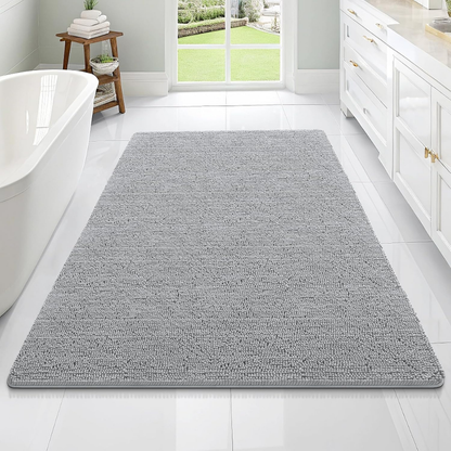Alfombra de baño de chenilla antideslizante absorbente para suelo de baño