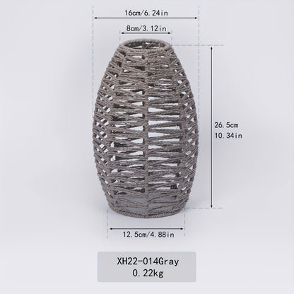 Abajur modern din frânghie țesută manual | Lumină de plafon naturală țesută