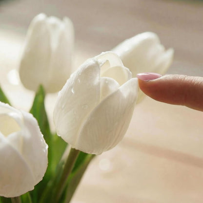 Mothers Day Artificial Flowers Tulip Bouquet Real Touch PU Stems