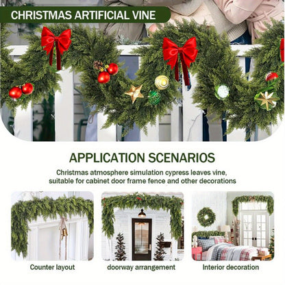 Christmas Garland Artificial Greenery Art Deco Mantle Stair Trim