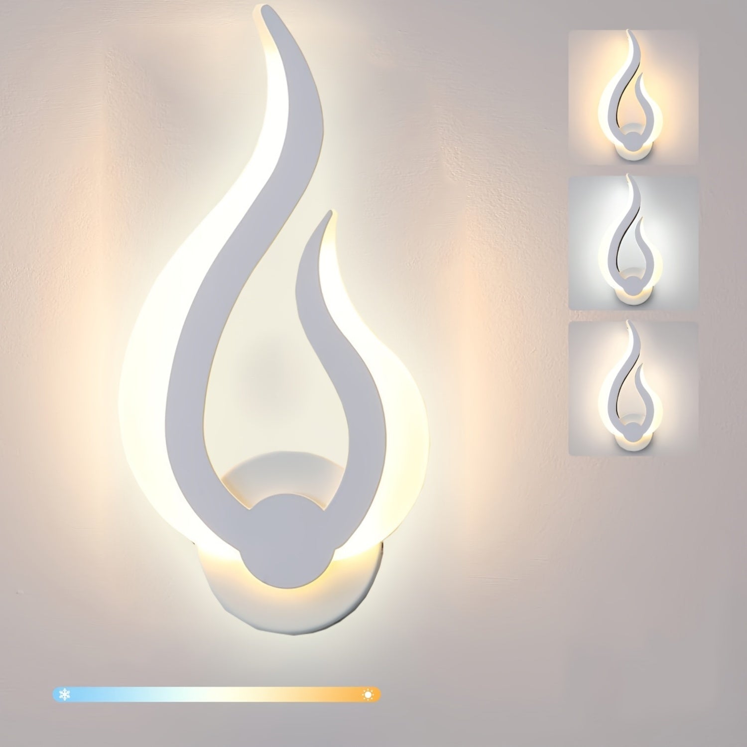 Modern Flame LED Wall Light | 10W Warm White Sconce