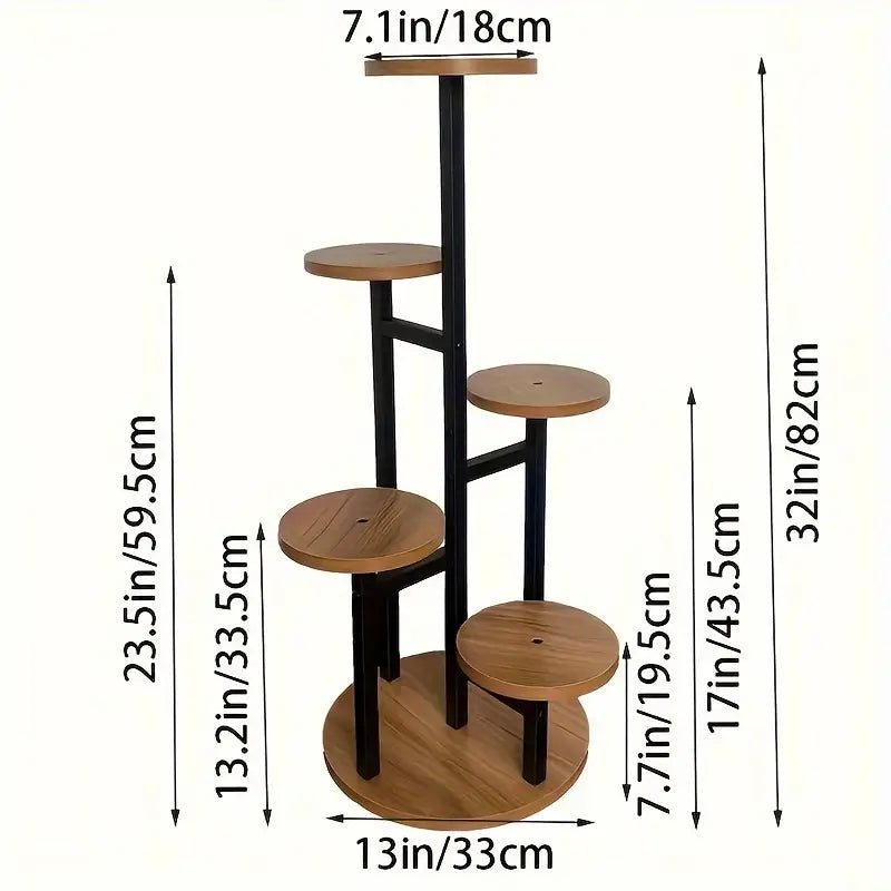 Verdura | 6-Tier Round Plant Stand | Wooden