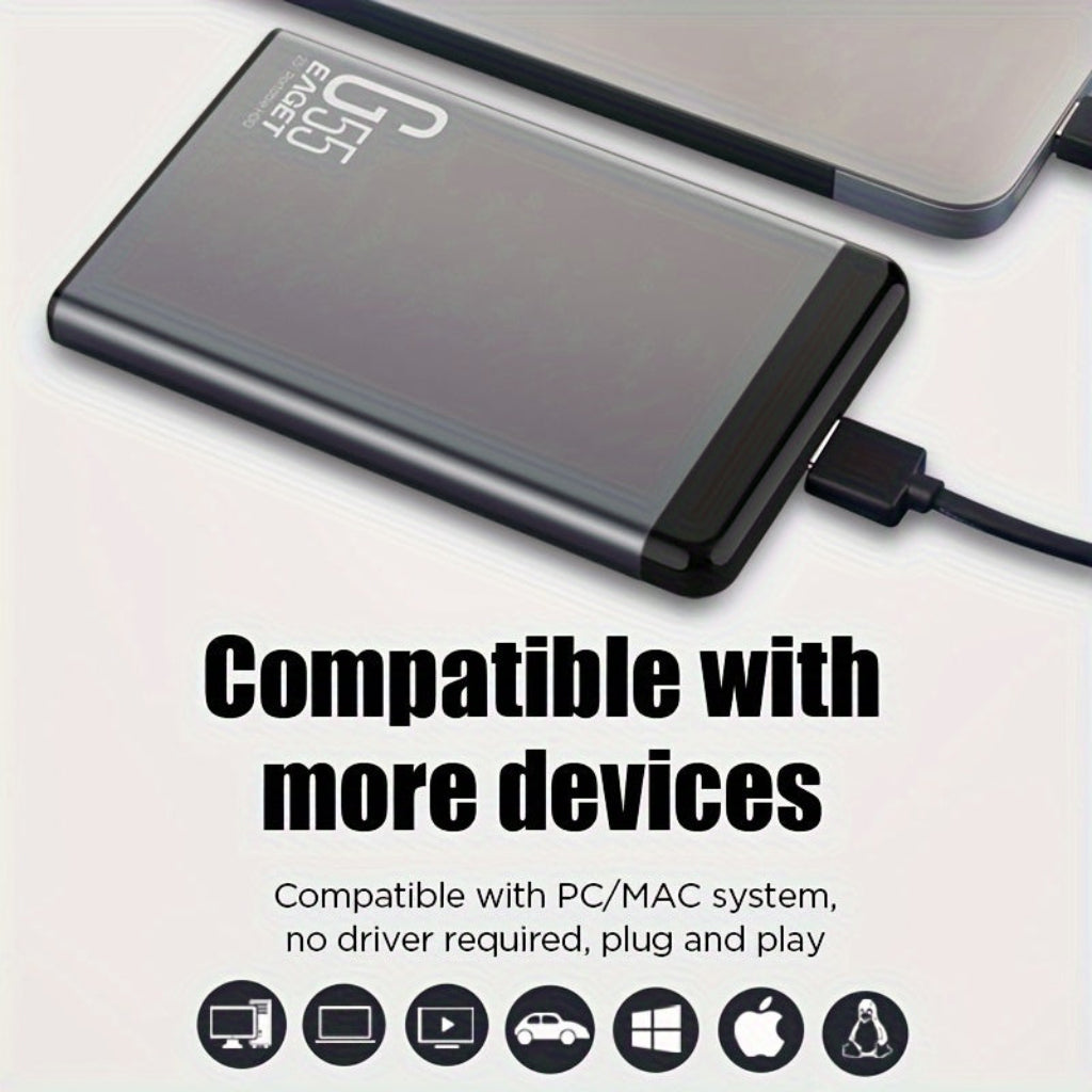 Disco Duro Externo Portátil SSD USB Delgado Unidad de Almacenamiento y Respaldo