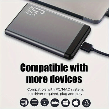 Disco Duro Externo Portátil SSD USB Delgado Unidad de Almacenamiento y Respaldo