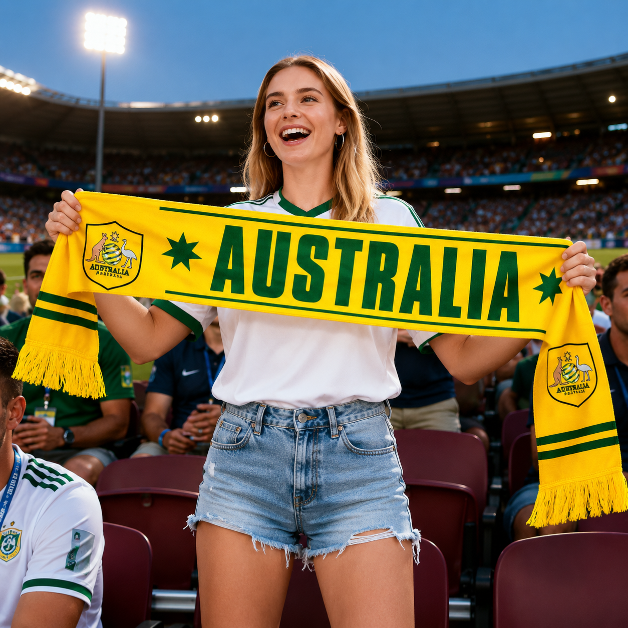 Australia Flag World Cup Soccer Fan Sports Scarf